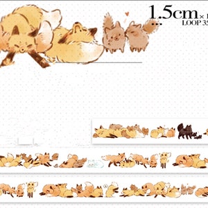Fox Washi-tape --Afplaktape - Decoratietape--15 mm x 10 M