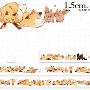 Fox Washi Tape --Masking Washi Tape -Deco tape--15mm x10M