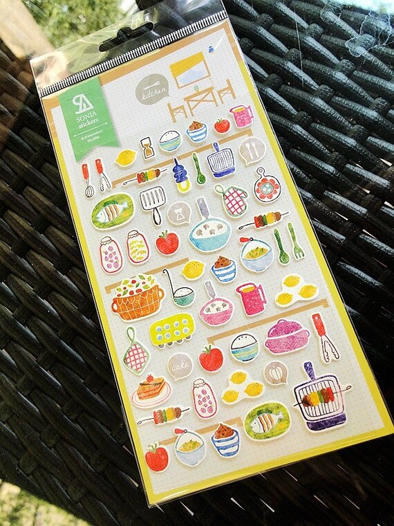 items similar to korean scrapbook stickers kitchen on etsy
