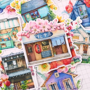 15 Stück Scrapbook Sticker --Filofax Sticker---Planer Sticker---Märchen Hütte