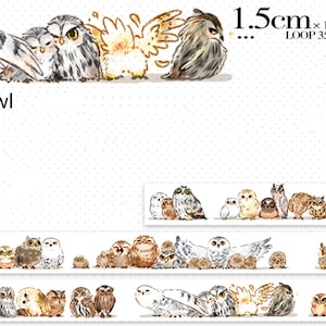 Washi-tape uil -- Washi-tape masking - decoratietape--15 mm x 10 m