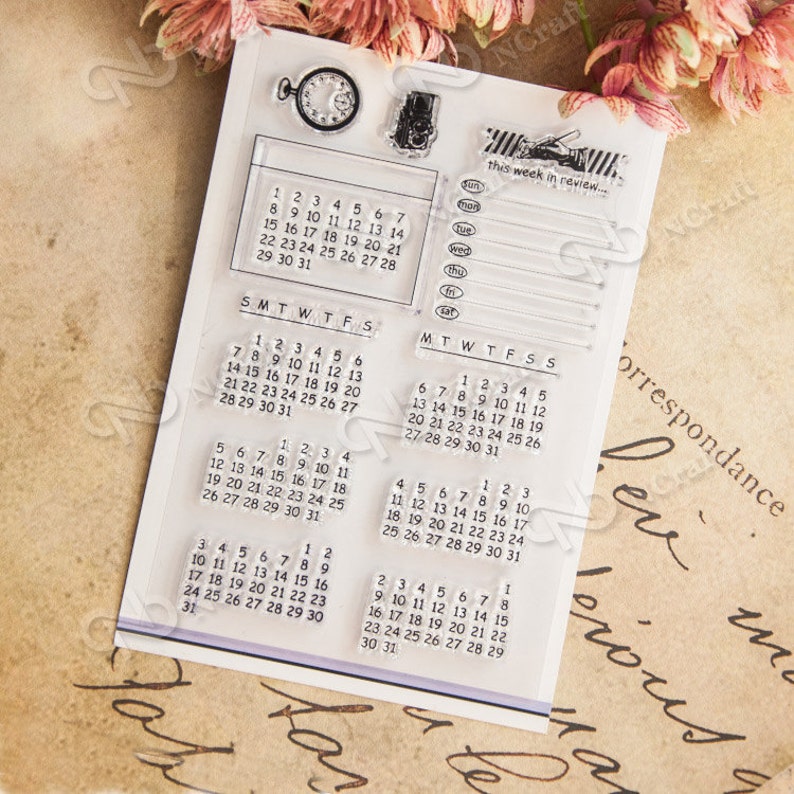 Calendar Clear Stamps Set 10 x 15cm stamp Etsy