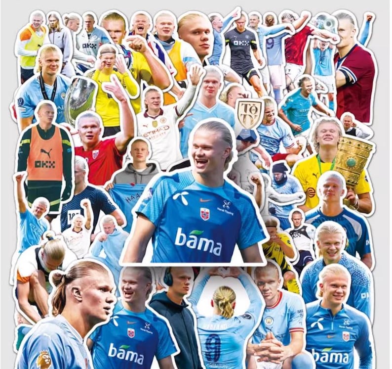 50pcs Football Superstar Erling Haaland Stickers--laptop Skateboard Car ...