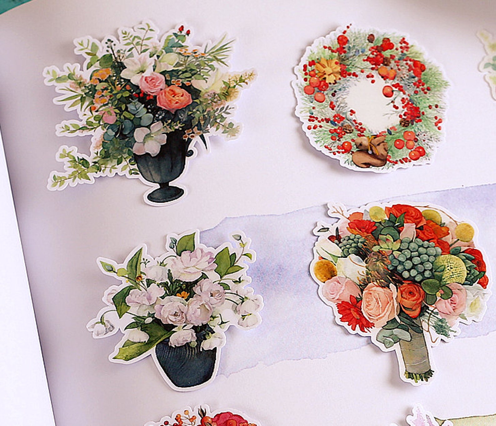 Flower Scrapbook Stickers filofax Stickersplanner Etsy