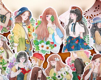 -Filofax Stickers--Planner Stickers--Daily Mori Girl 15pcs Scrapbook Sticker