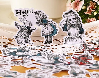 38pcs Scrapbook Sticker --Filofax Stickers--Planner Stickers--Alice in Wonderland