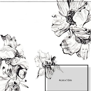 Flower Washi Tape -- Japanese Washi Tape--Gothic Style Washi Tape -Deco tape--40mm x10M