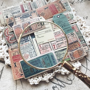22pcs Vintage Tickets Scrapbook Sticker --Filofax Stickers--Planner Stickers--TN stickers--Vintage Receipt, Movie ticket--Tim Holtz Style