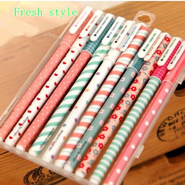 Cute stationery set of 10 color gel pens for DIY scrapbook, painting, drawing, writing, sign