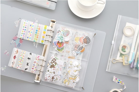 Stickers Organizer--Stickers Storage Case-- Stationery Storage  Pouch--Stickers, washi tapes, pens storage case--A5 or A6 Style