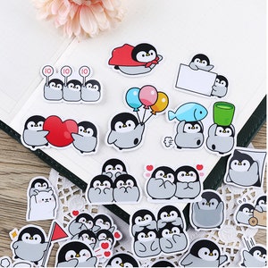 Plakboeksticker 40 stuks -- Filofax-stickers -- Plannerstickers -- Sticker ongewenste dagboeken -- Leuke pinguïn