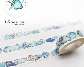Whale Shark Washi Tape --Masking Washi Tape -Deco tape--15mm x10M