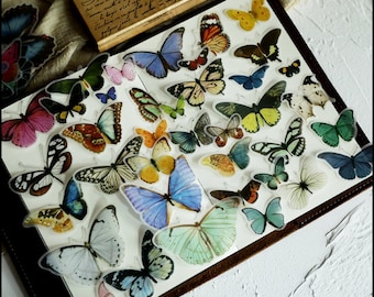 Sale~ 80pcs Butterfly Sticker --Parchment Texture Sticker--Filofax Stickers--Planner Stickers--Die Cut stickers