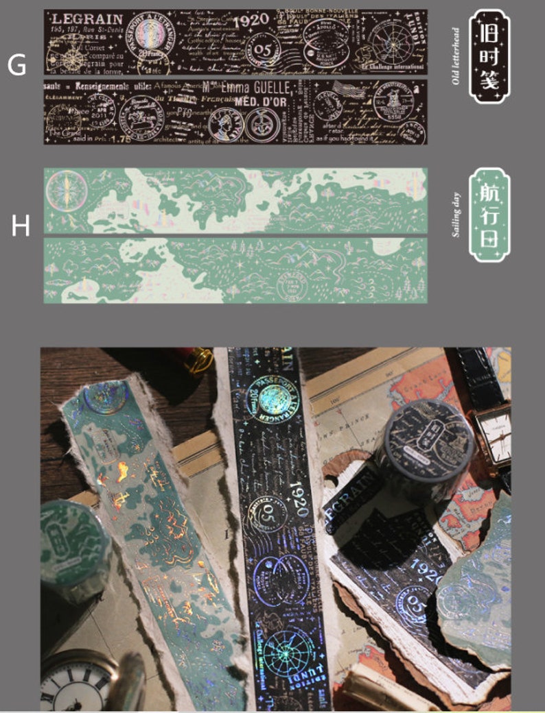 Laser Gold Foil Universe Washi Tape and Release Paper Starry Etsy