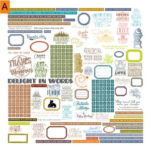 May include: A colorful digital paper pack with various tea-themed quotes and sayings. The paper pack includes phrases like "Tea is the elixir of life", "Happiness is a cup of tea", and "Memories Making".