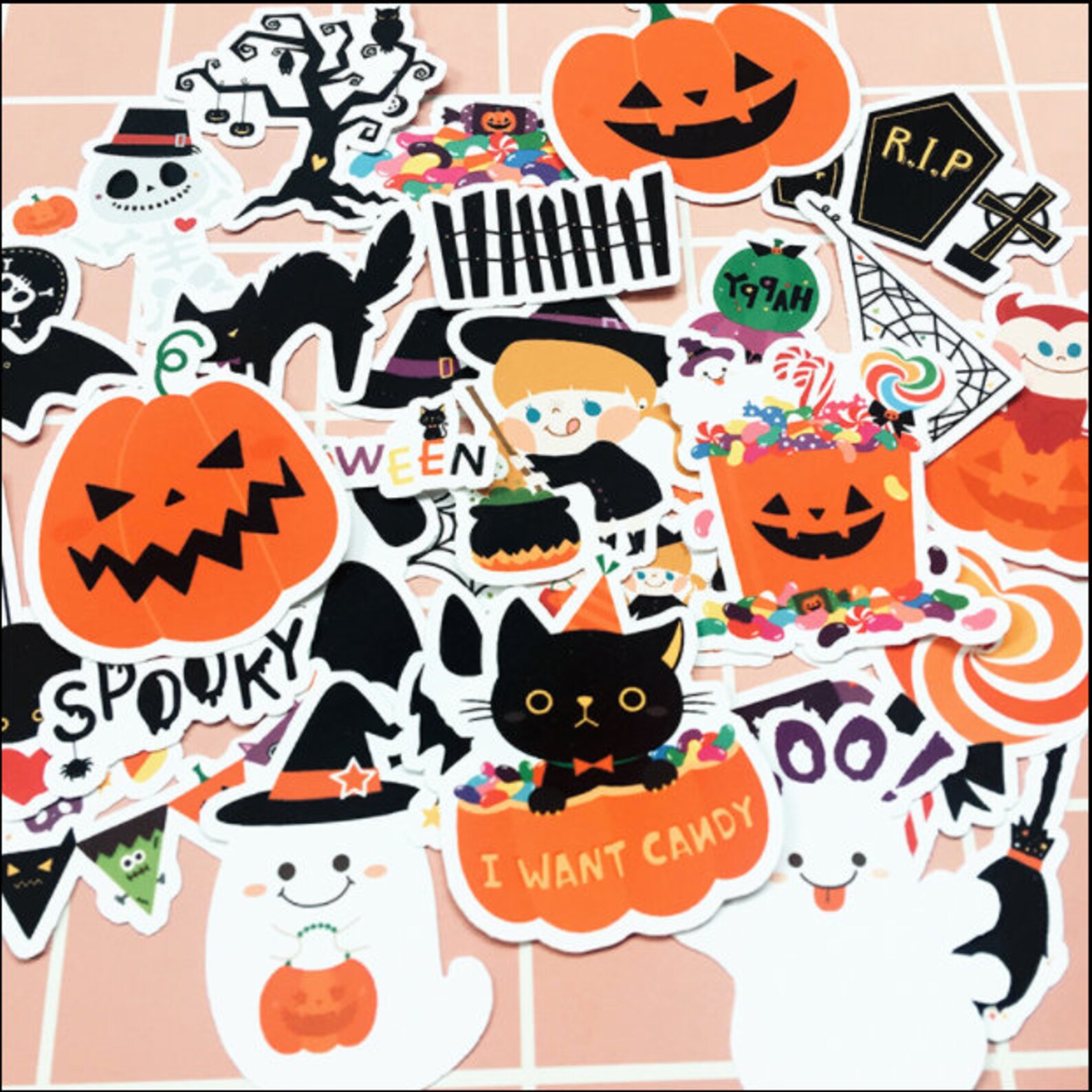 35pcs Halloween Scrapbook Sticker Filofax StickersPlanner | Etsy