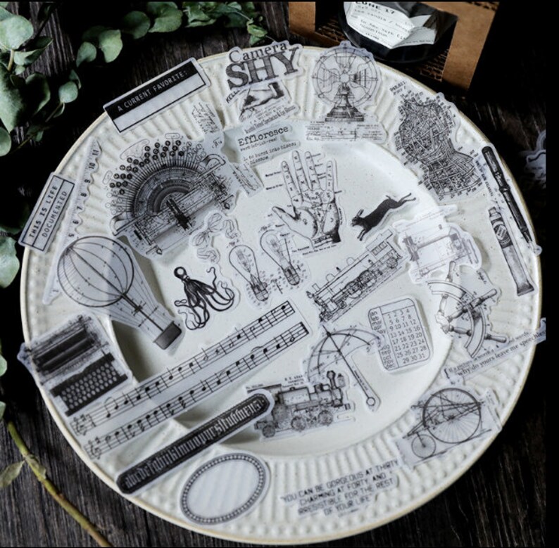 88pcs Vintage Parchment Paper Scrapbook Sticker filofax Etsy