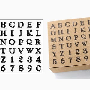 Letters and Numbers Wooden Rubber Stamp Set-- Vintage stamp --Scrapbooking stamp--36pcs a set
