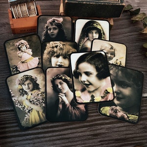 Sale ~ 9 Stück alte Foto Scrapbook Karten--Filofax Karten--Junk Journal Karten--Planer Karten--TN Karten