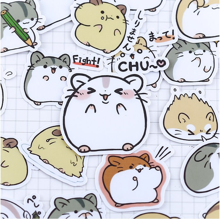 40pcs Cute Hamster Scrapbook Sticker Autocollants Etsy