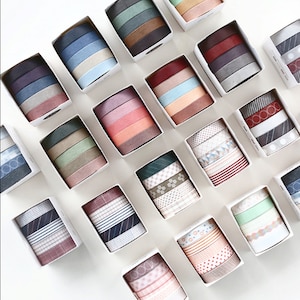 5 rollen washitape basis-- Washi-tape masking - decoratieve tape--10 mm x 5 m van 5 rollen--9 stijlen om uit te kiezen