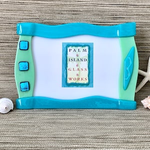 Fused Glass Picture Frame - &quot;Key West&quot;