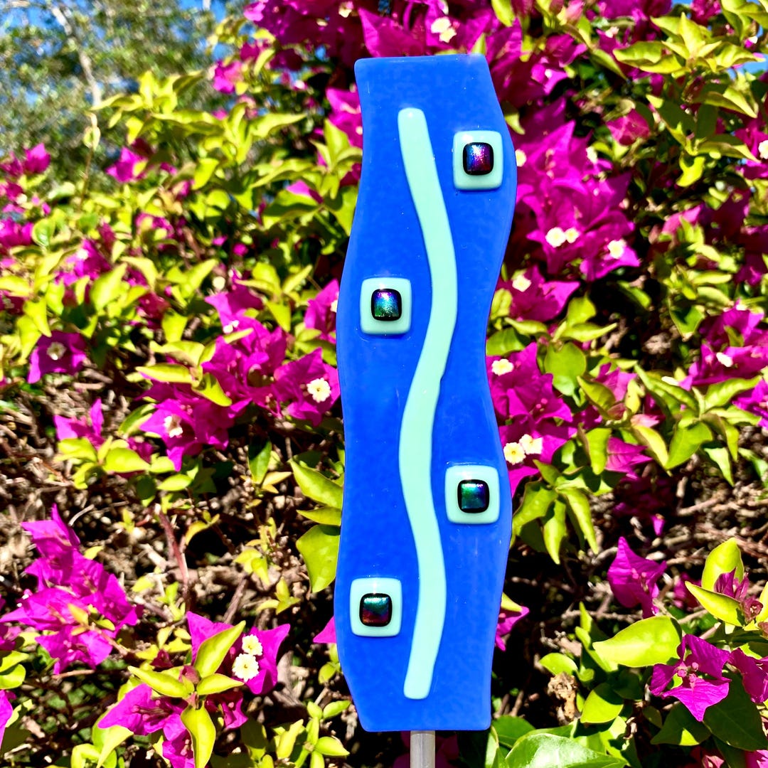 Fused Glass Flower Pot Stakes - Etsy