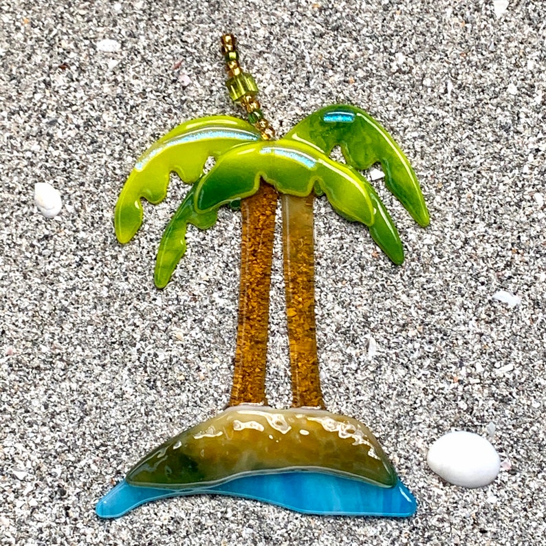 Fused Glass Palm Tree Ornament Etsy