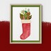 Christmas Stocking With Greenery: Watercolor Printable Art - Etsy