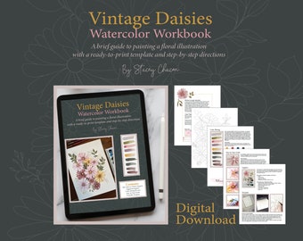 Vintage Daisies - Watercolor Workbook Ebook