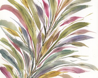 Print: ABSTRACT LEAVES 02 - Watercolor Art by Stacey Chacon