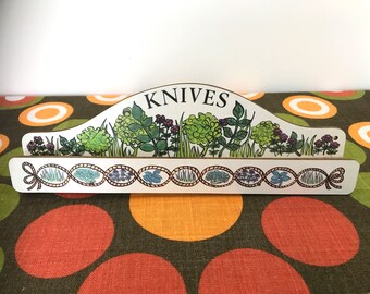 Vintage Taunton Vale Knife Rack - Bouquet Garni design