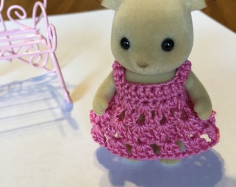 Calico Critters Clothing, Daughter, Sylvanian Families Crochet Clothes, Calico Critter Handmade Clothes, Calico Critter Daughter clothes,