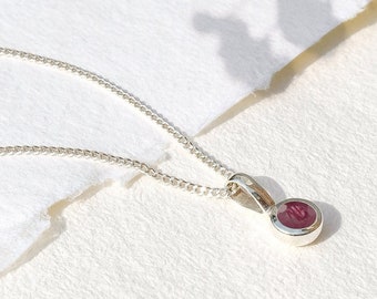 Ruby July Birthstone Pendant Necklace,Silver Birthstone Jewellery,July Birthstone Necklace,Ruby Pendant,Ruby Gemstone,Personalised Jewellery