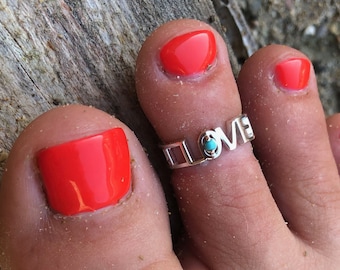 Love turquoise midi or toe ring, turquoise gemstone, midi ring, toe ring, love ring, summer jewellery,