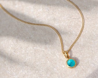 Turquoise, December Birthstone Pendant Necklace, December Birthday, Turquoise Birthstone, Personalised Pendant, Birthday Jewellery, Gold