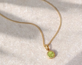 Peridot August Birthstone Pendant Necklace, August Birthday, Peridot Birthstone, Personalised, Birthday Jewellery, Gold Peridot Gemstone