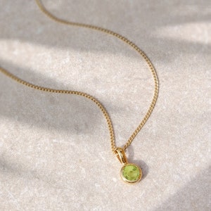 Peridot August Birthstone Pendant Necklace, August Birthday, Peridot Birthstone, Personalised, Birthday Jewellery, Gold Peridot Gemstone image 1