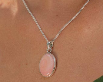 Pink Shell Healing Sterling Silver Necklace