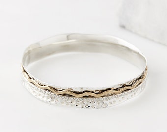 Spinning Bangle, Silver Spinning Bangle, Mixed Metal Bangle, Stacking Bangle, Spinning Jewellery