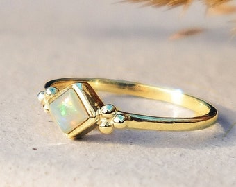 Divinity Princess Ring, Opal Ring, October Birthstone Ring, Opal Gold Ring,Opal Silver Ring, Stacking Rings, Opal, Fairtrade Jewellery