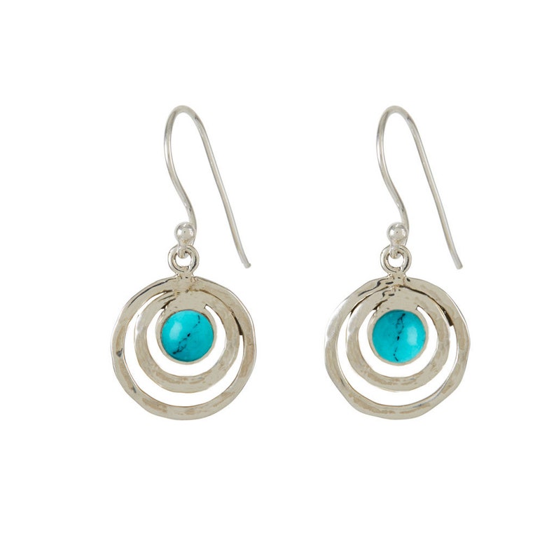 Turquoise Earrings,Dangle Earrings,Drop Earrings,Boho Earrings,Dangly Earrings,Bridesmaid Earrings,Silver Earrings,Pearl Earrings JE204 image 4