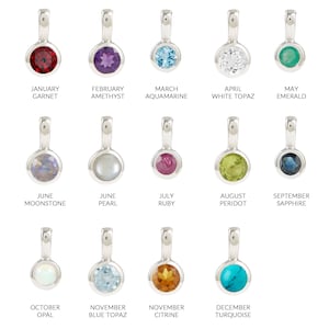 Birthstone Charm Necklace, birthstone pendants, personalised birthday gift, gemstone necklace, birthstone jewellery image 8