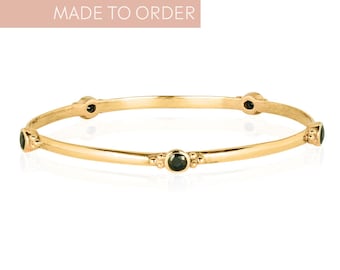 Personalised Birthstone Stacking Bangle: Gold