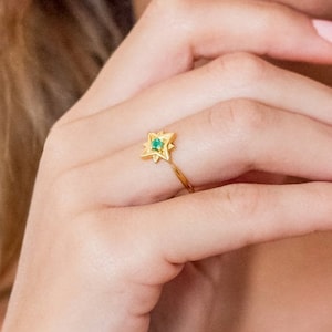 Star Stacking ring, North star ring, stacker ring, stack ring, gold ring, gemstone ring,birthstone ring,boho stacking ring,stackable ring