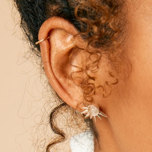 Studs, moonstone earrings, gemstone studs, birthstone earrings, boho studs, silver earrings, silver studs, gemstone earrings, handmade JE259 image 3