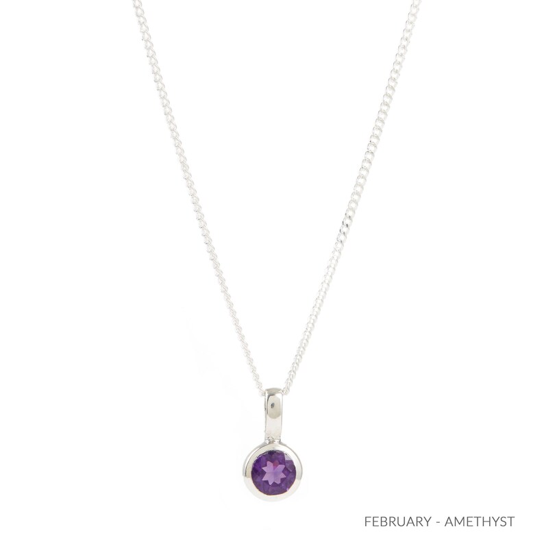 Birthstone Charm Necklace, birthstone pendants, personalised birthday gift, gemstone necklace, birthstone jewellery image 6