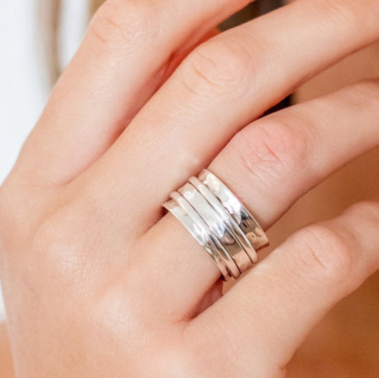 Spinner Ringsworry Ringsspinning Ringsthumb Rings Fidget Etsy