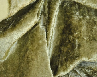 Vintage faux fur plush for teddy moss green color, viscose for teddy bear or teddy friends plush