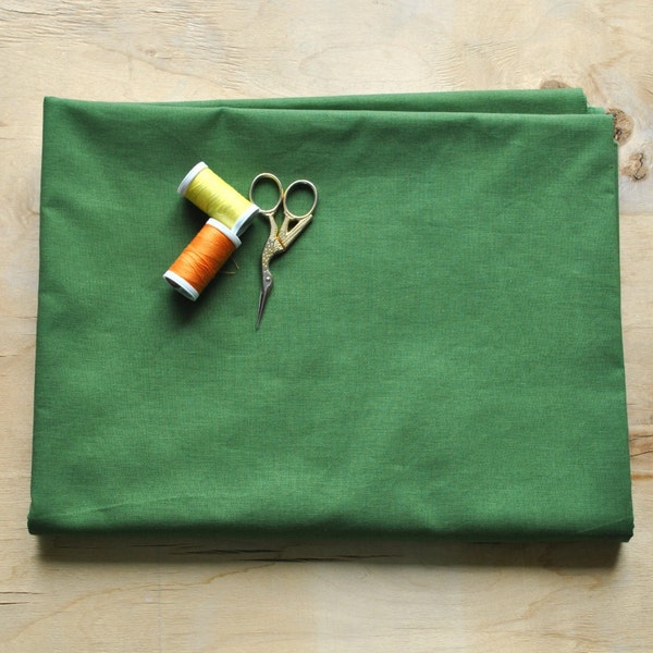 Solid green cotton fabric, fabric by the yard 2.14 X 1.45 yards, quilting fabric, cotton fabric